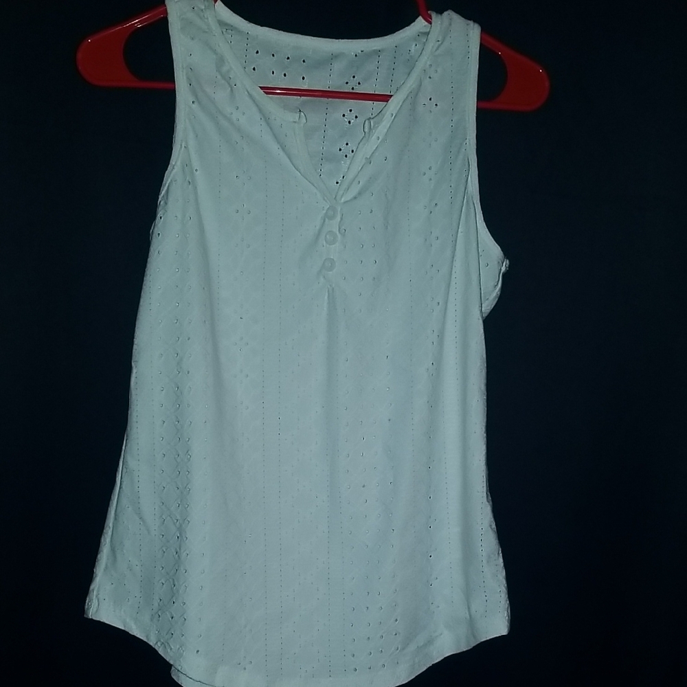 SHEIN Cream Tank Top V-Neck Relaxed Fit